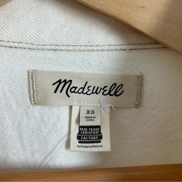 NWOT Denim Mahoney Crop Chore Jacket in Vintage Canvas Wash - Picture 5 of 8